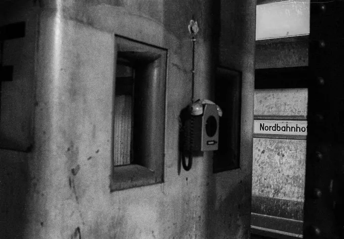 Framed Print : GDR, Berlin, 29 May 1990, metro station Nordbahnhof