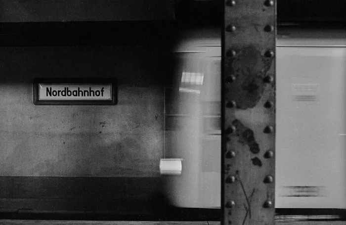 Framed Print : GDR, Berlin, 29 May 1990, metro station Nordbahnhof