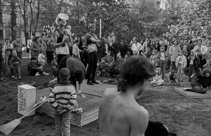 Framed Print : GDR, Berlin, 30.04.1990, 1st Walpurgis Night on Kollwitzplatz Framed Print : GDR, Berlin, 30.04.1990, 1st Walpurgis Night on Kollwitzplatz