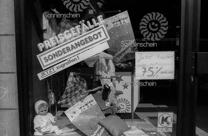 Framed Print : GDR, Berlin, 31 May 1990, window dressing