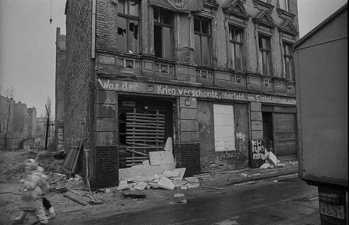 Framed Print : GDR, Berlin, 8.1.1990, What the war spared does not survive under socialism