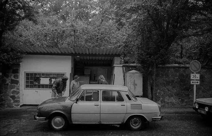 Framed Print : GDR, Feldberg, 15.09.1989, street scene in Feldberg