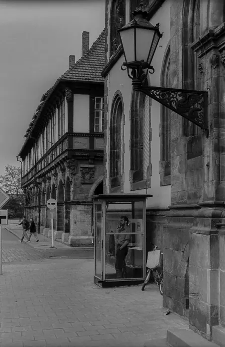 Framed Print : GDR, Halberstadt, 27.05.1988, half-timbered houses