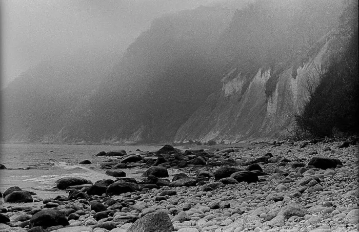 Framed Print : GDR, Ruegen, 04. 11. 1988, steep coast