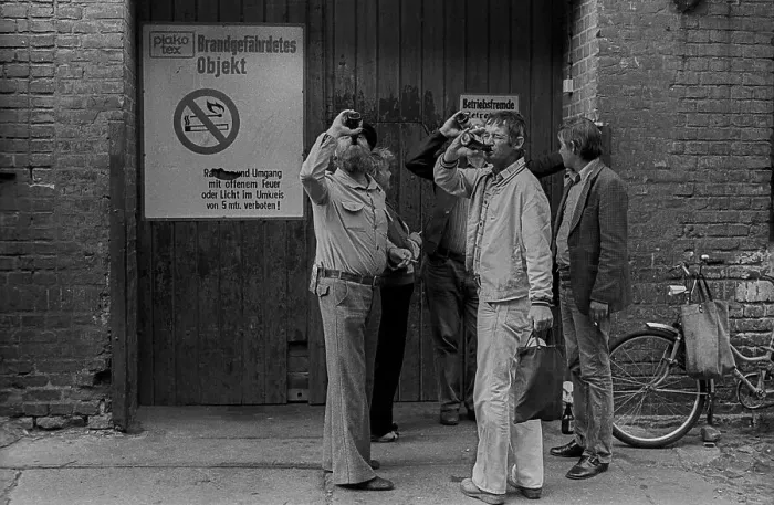 Framed Print : GDR, Stralsund, 180.7.1988, citizen in a street in Stralsund