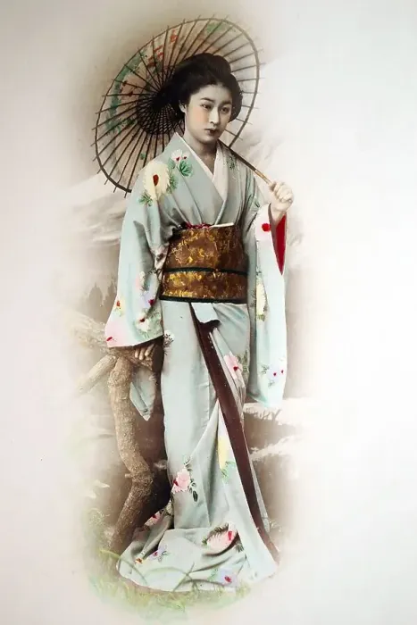 Framed Print : Geisha with umbrella, Japan, Asia
