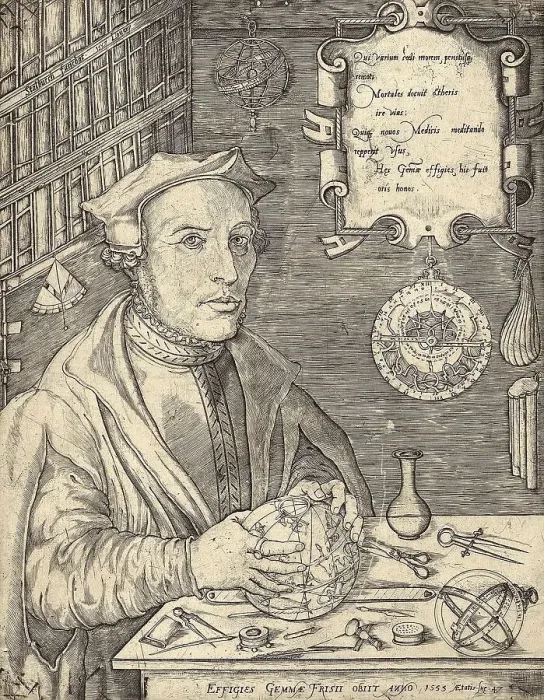 Framed Print : Gemma Rainer Frisius, real name Jemme Reinersz (9 December 1508-25 May 1555)