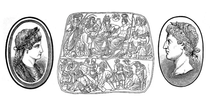 Framed Print : Gems, seal stones, here with depiction of Agrippina