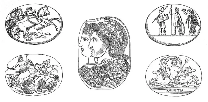 Framed Print : Gems, seal stones, here with depiction of Diana