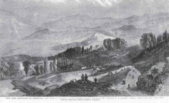 Framed Print : General view Darjeeling of Deodhunga highest mountain in the world lately meas ured by colonel As Waugh Height, West Bengal Framed Print : General view Darjeeling of Deodhunga highest mountain in the world lately meas ured by colonel As Waugh Height, West Bengal