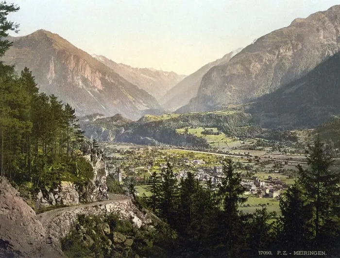 Framed Print : General view of Meiringen, Bernese Oberland