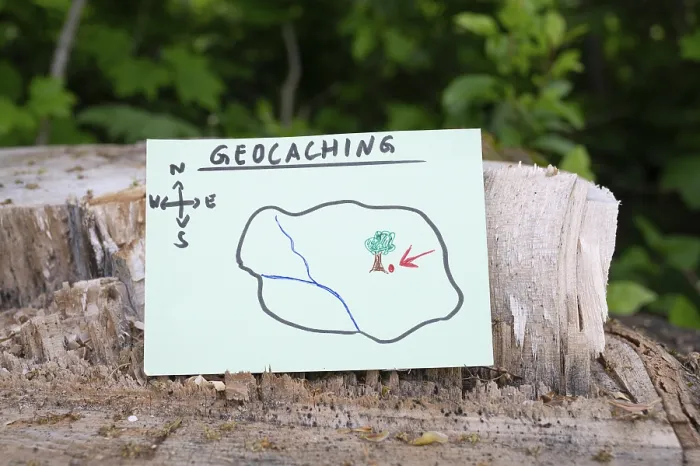 Framed Print : Geocaching, outdoor recreational activity