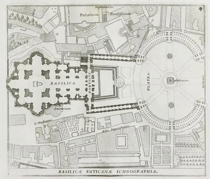Framed Print : Geometric plan of the same basilica of S