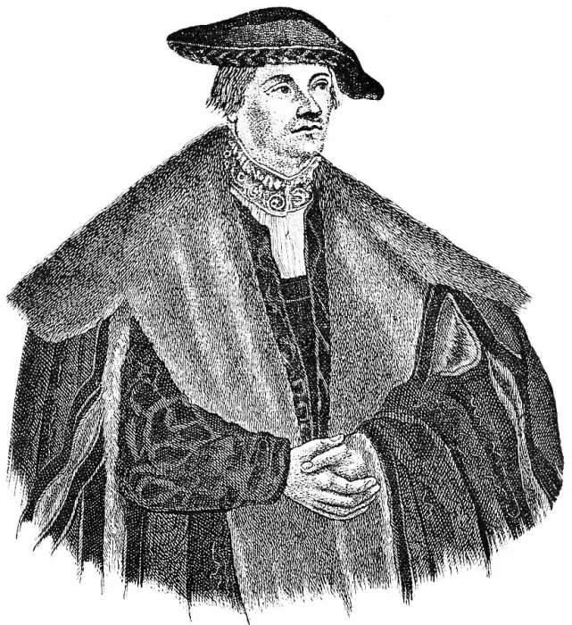 Framed Print : Georg Spalatin (1484-1545) after a painting by Cranach, portrait, German humanist and reformer, historical illustration 1883
