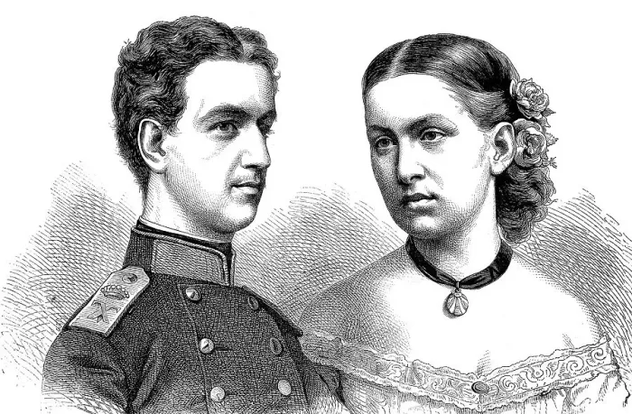 Framed Print : George I of Greece and his woman