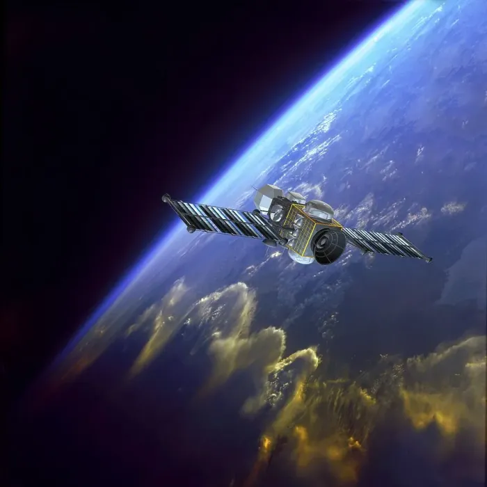 Framed Print : Geostationary orbit satellite above the Earth Framed Print : Geostationary orbit satellite above the Earth