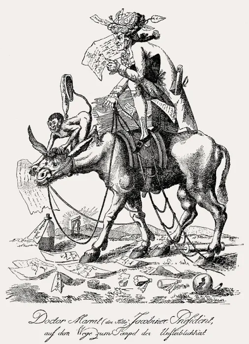 Framed Print : German cartoon on Jean Paul Marat Framed Print : German cartoon on Jean Paul Marat