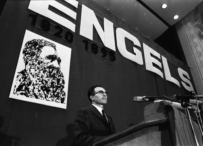 Framed Print : The German Communist Party (DKP) commemorated the 75th anniversary of the death of Friedrich Engels