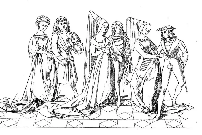 Framed Print : German-Dutch costumes, 15th century