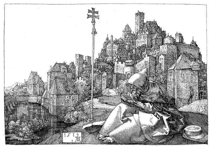 Framed Print : German image of the city around the 15th century