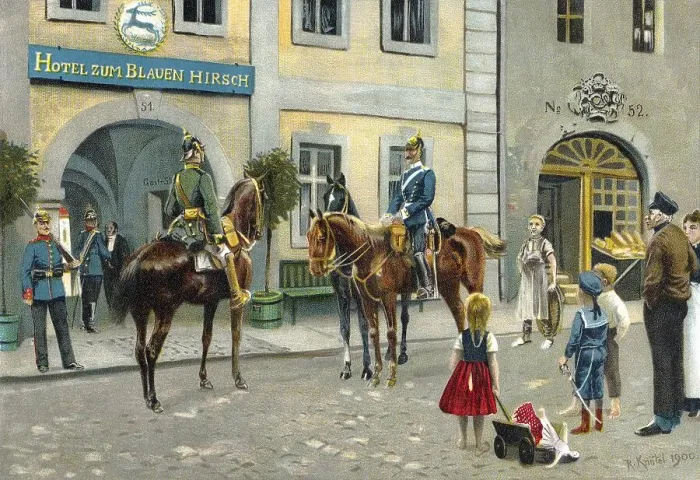 Framed Print : German Mounted Riflemen from Prussia and Bavaria