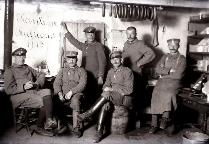 Framed Print : German officers in the canteen