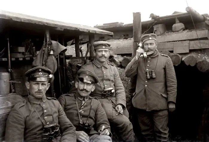 Framed Print : Four German officers at the command post Framed Print : Four German officers at the command post