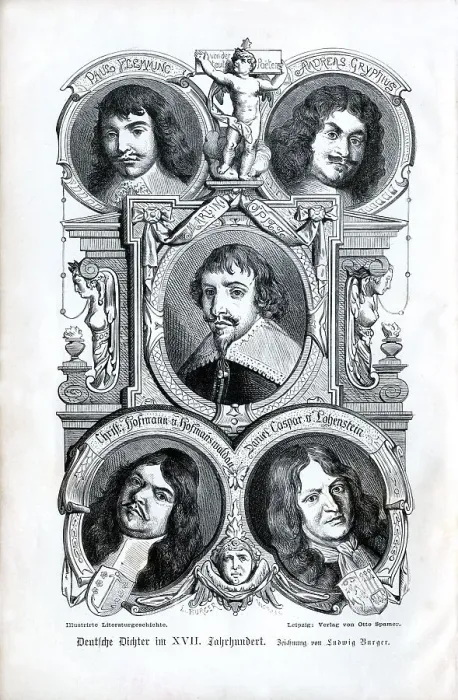 Framed Print : German poets 17th century, Paul Flemming