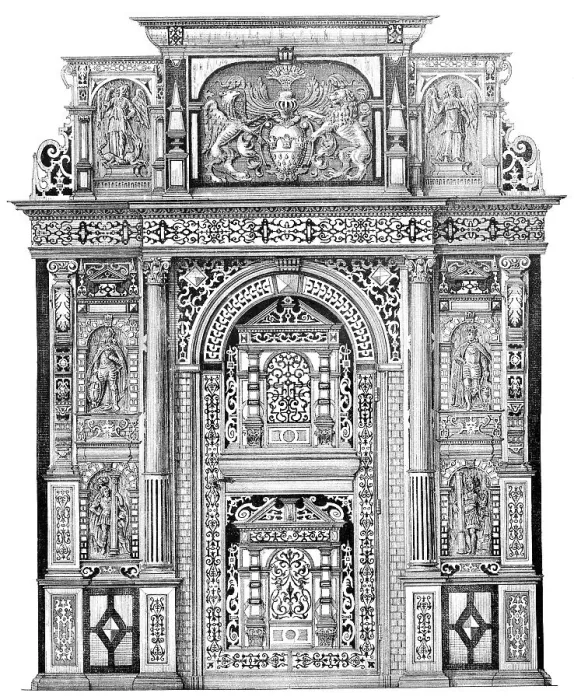 Framed Print : German Renaissance, architectural drawing from 1881 Framed Print : German Renaissance, architectural drawing from 1881