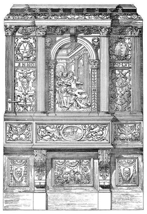 Framed Print : German Renaissance, architectural drawing from 1882 Framed Print : German Renaissance, architectural drawing from 1882