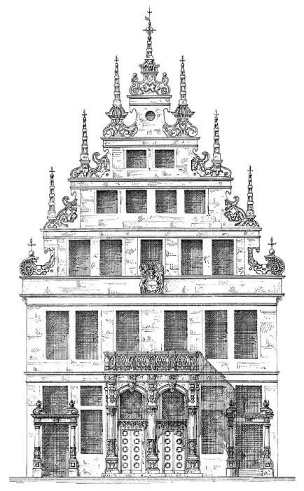 Framed Print : German Renaissance, architectural drawing Framed Print : German Renaissance, architectural drawing