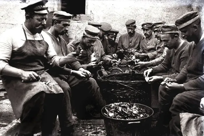 Framed Print : German soldiers on kitchen duty Framed Print : German soldiers on kitchen duty