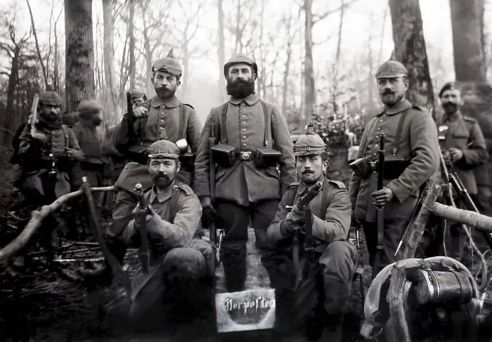 Framed Print : German soldiers in outpost position