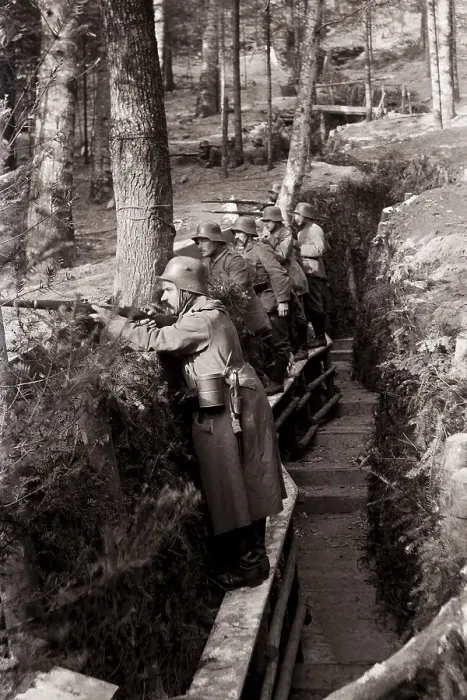 Framed Print : German soldiers in the trenches