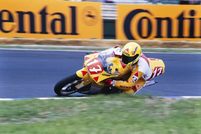 Framed Print : The German Stefan Prein on the race track with his HB Honda RS 250ccm at the 1992 Motorcycle World Championship, GP of Germany at the Hockenheimring on 14 June 1992