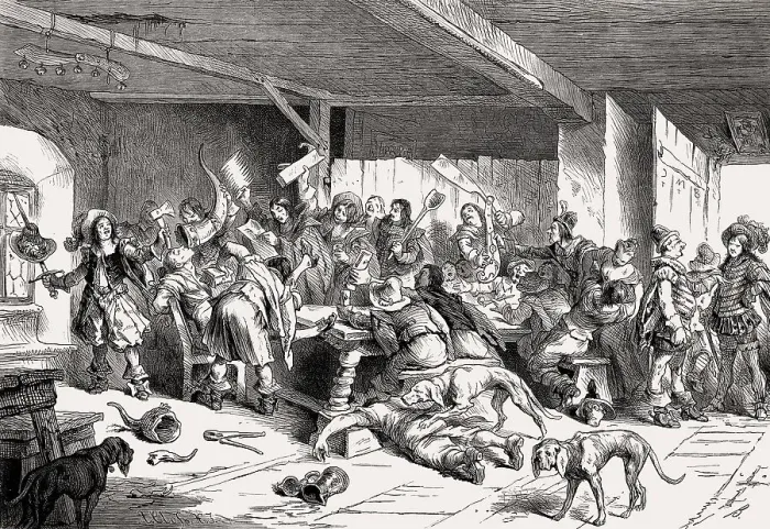 Framed Print : German student life in a pub, 16th Century Framed Print : German student life in a pub, 16th Century