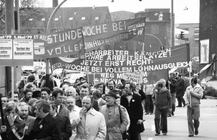 Framed Print : The German Trade Union Confederation (DGB) demonstration on 1 May 1979 in Dortmund