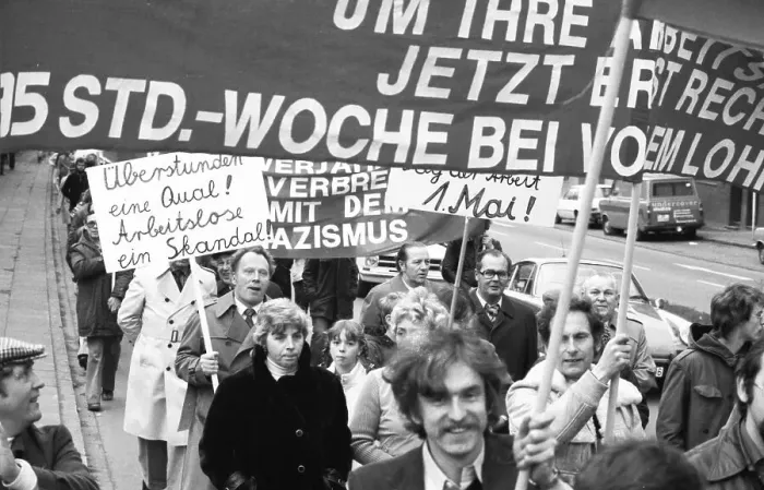 Framed Print : The German Trade Union Confederation (DGB) demonstration on 1 May 1979 in Dortmund
