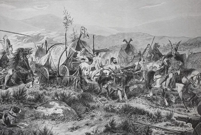 Framed Print : Germanic tribes, migration of peoples in the 5th century