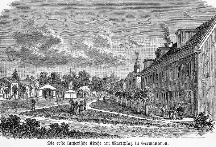 Framed Print : Germantown, German foundation, 17th century Framed Print : Germantown, German foundation, 17th century