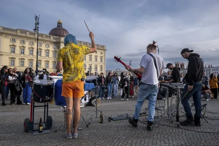 Framed Print : Germany, Berlin, 01.05.2023, music band