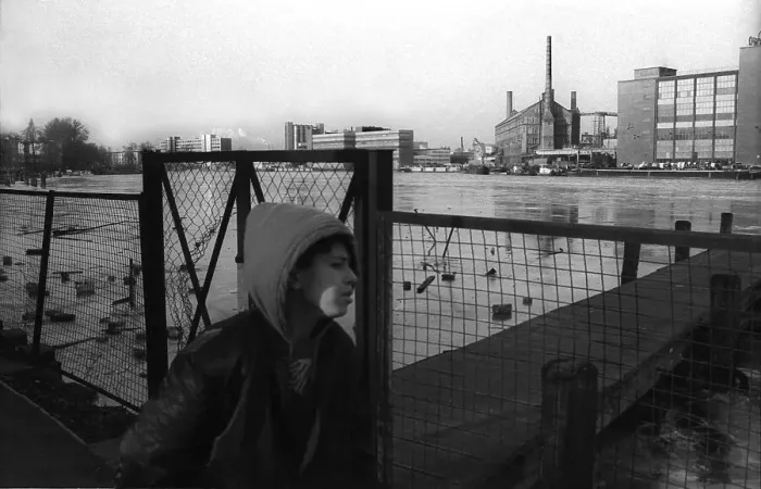 Framed Print : Germany, Berlin, 02. 02. 1991, youth with hood