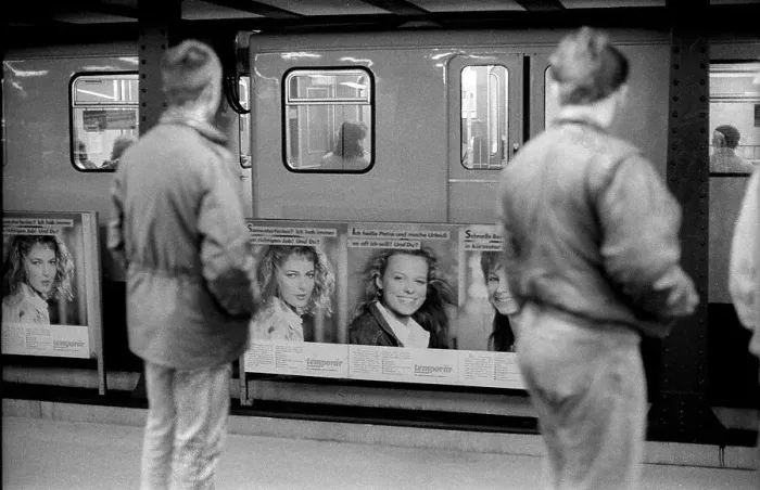 Framed Print : Germany, Berlin, 04.05.1991, Advertising for part-time work