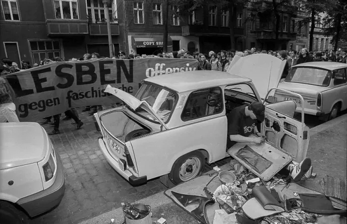 Framed Print : Germany, Berlin, 07.06.1991, Lesbian and gay demo