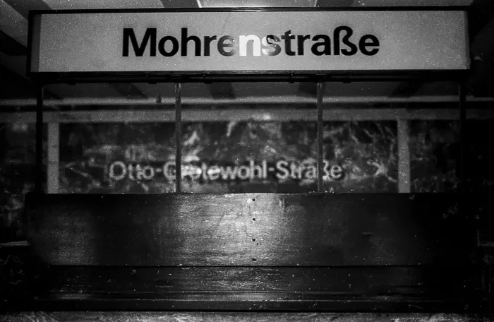 Framed Print : Germany, Berlin, 12 December 1991, Mohrenstrasse underground station, formerly Otto-Grotewohl-Strasse, (can still be read in the background...), Europe