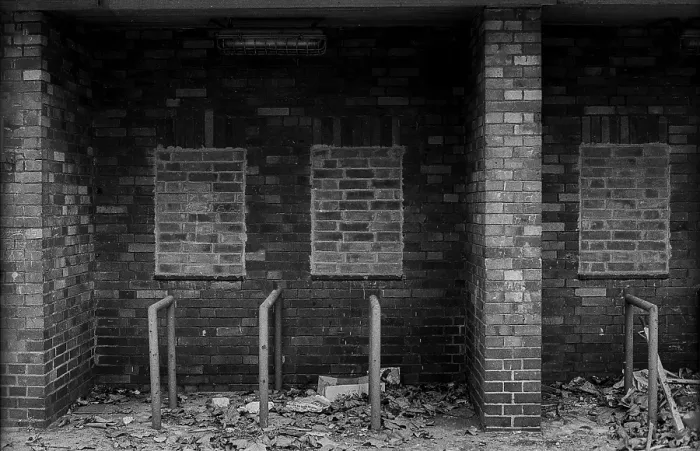 Framed Print : Germany, Berlin, 13.12.1991, Stadion der Weltjugend, entrance, in decay, Europe