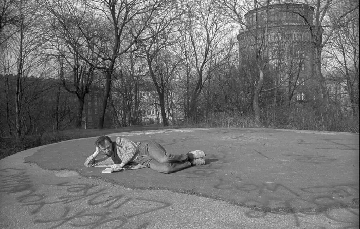 Framed Print : Germany, Berlin, 14. 03. 1991, spring at the water tower