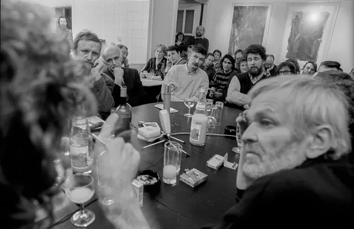 Framed Print : Germany, Berlin, 15.02.1991, discussion round Experience with censorship Framed Print : Germany, Berlin, 15.02.1991, discussion round Experience with censorship