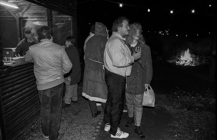 Framed Print : Germany, Berlin, 18.12.1991, Exclave Steinstuecken, Christmas party, Europe