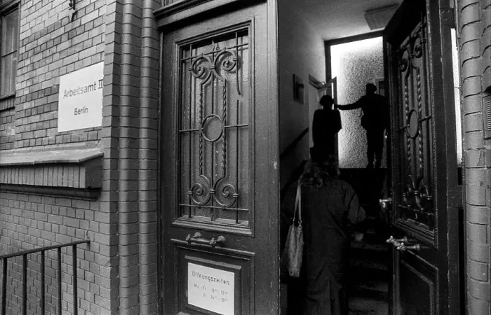 Framed Print : Germany, Berlin, 21.12.1990, Prenzlauer Berg job centre